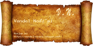 Vendel Noémi névjegykártya